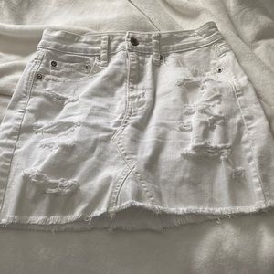 White jean skirt